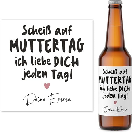 Muttertagsgeschenk für Mama personalisierte Bieretiketten Flaschenetikett Bier Geschenk Bierflaschen Etiketten 2 Stück | 9x9 cm