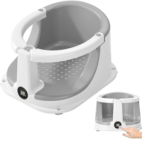 Baby Badewannensitz, Baby Sitz Badestütze Mit Temperatursensor, Anti Rutsch BabySitz, Kleinkind Badestütze Sitz, Kinder Sicherheits Dusch Hilfsmittel Für Zuhause Reisen