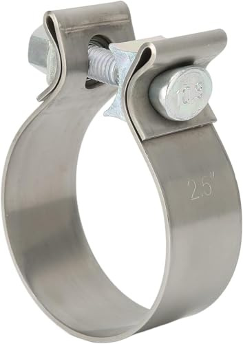 2.5 Inch Universal Exhaust Clamp, 304 Stainless Steel Rustproof Muffler Band Clamp for Car Exhaust Pipe System