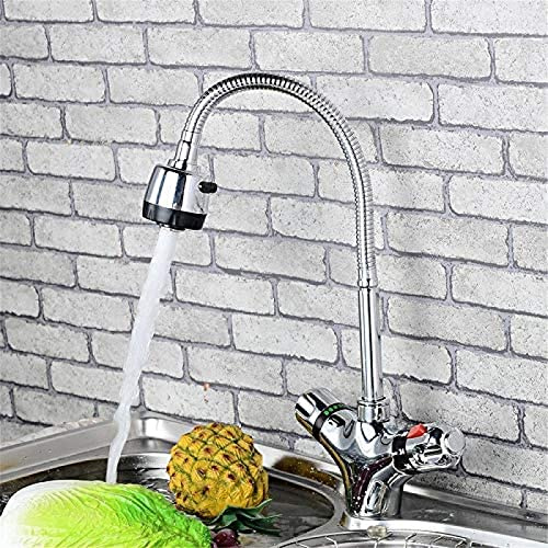OVLIIYWZY Faucet Kitchen Thermal Thermostat Faucet Kitchen Faucet Full Copper Basin Faucet 360 Degree Rotation Maxer Tap Vessel Faucet