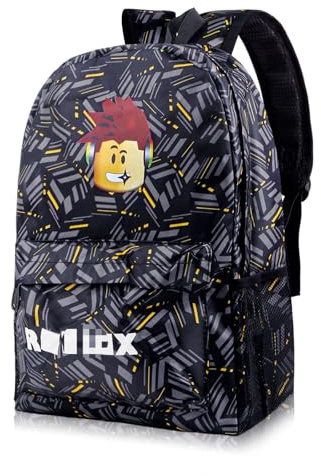 yumcute Ro-blx Sac à dos pour enfants, sac à dos imprimé, pour adolescents, garçons de 10 ans, sac à dos d'école pour garçon, grande capacité, sac à dos de voyage, cartable pour enfants, l, 45 x 31 x