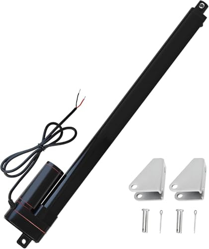 Jvnvlki 400 mm höghastighetslinjär ställdon 12 V 400 N, IP65 vattentät, 34 mm/s lyfthastighet, med monteringsfästen för industriell automatisering