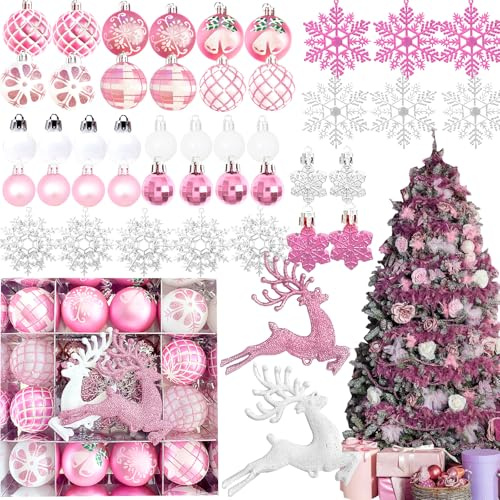 Weihnachtskugeln Weihnachtsdeko Set, Weihnachtskugeln Weihnachtsdeko SetKugeln,Sterne,Elk,Schneeflocken Dekoration Weihnachten, DIY Party, Christbaumschmuck,45 Stück