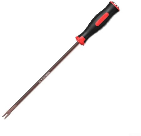 Yuanpgky Extractor de clavos tipo U y herramienta de palanca con construcción de acero al cromo vanadio de 375 mm y mango de goma ergonómico para reparación del hogar, oficina y taller