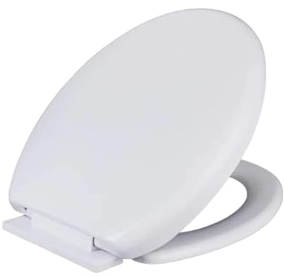 Luxury White Oval Toilet Seat with Soft Close Mechanism Heavy Duty Universal Bathroom Toilet Lid with Bottom Fixing Hinges Durable Chip Resistant Easy Clean Design for Standard UK Oval Pans