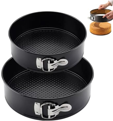 KUIZHEN 2Pcs Cheesecake Tin, 6 & 8 Inch Cake Tins for Baking | Springform Cake Tins Loose Bottom, with Loose Base for Easy Release Fridge & Freezer Safe