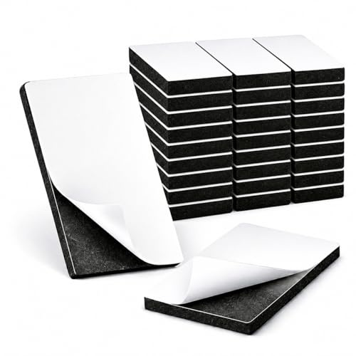 ZYNERO 48 Pcs Double Sided Sticky Pads Heavy Duty, Strong Double Sided Adhesive Pads for Indoor Outdoor Mounting, Water Proof Adhesive Strips Perfect for Home Walls,Pictures,Mirrors,Offices (50X30mm)