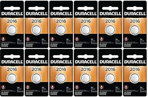 Lot de 12 piles Duracell 2016 3,0 V au lithium bouton bouton