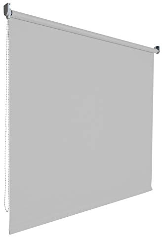 Kettenzugrollo Seitenzugrollo Tür Fenster Rollo Vorhang 14 Farben Breite 62 bis 202 cm Länge 180 cm lichtdurchlässig halbtransparent Metall Träger Wandmontage Deckenmontage (172 x 180 cm / Hellgrau)