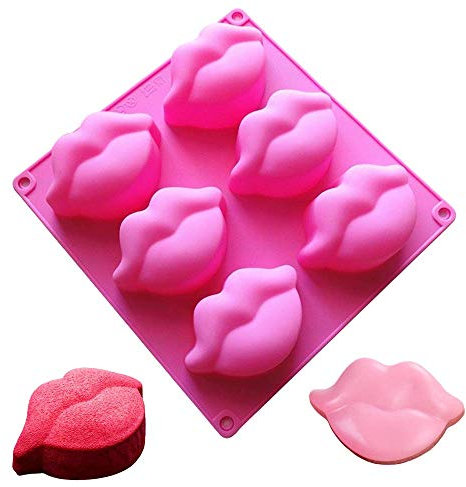 Red Lips Silicone Soap Molds 3D Sexy Lips Kisses Collection Silicone Molds Chocolate Candy Bath Bomb Mould Ice Cube Jello Tray Cupcake Cake Baking Mold Wedding Party Supplies