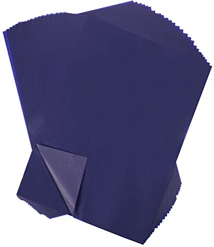 Gitua 100 Blatt Kohlepapier, A4 Blau Pauspapier DIY Handwerk Transferpapier für Holz Papier Segeltuch Glas Keramik und Andere Oberflächen