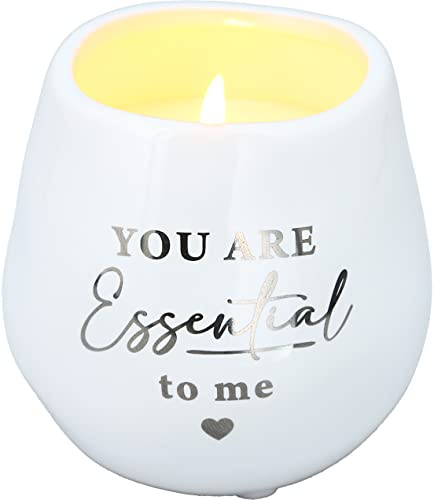 Pavilion Gift Company - Essential - 8 oz. Soy Wax Candle - Fresh Linen Scent - You are Essential to Me