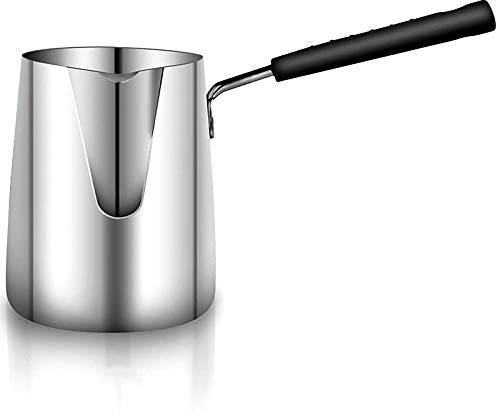 Vaorwne Steel Butter and Coffee Warmer, Turkish Coffee Pot and Milk Pot with Spout -(350ML)