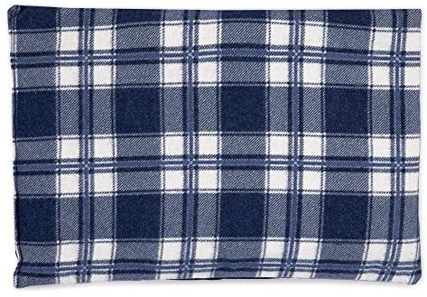 Bio-Dinkelkissen 30x20cm - Körnerkissen mit Dinkel - Wärmekissen für Mikrowelle und Backofen- 20x30cm, Flanell karo-blau
