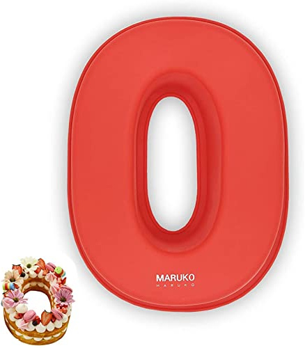 MARUKO Muttertag Kuchenform Zahlen Silikon Backform Zahlen Groß 3D Number Cake Backform Anzahl 0 DIY Kindergeburtstag Hochzeit Jubiläum Geburtstagstorte Zahlenbackform
