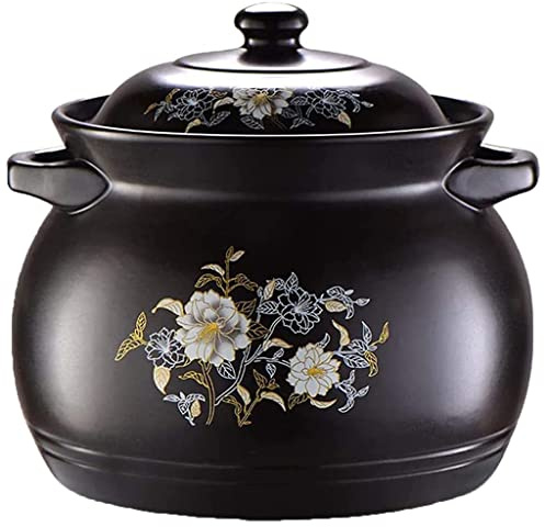 Utensilios de cocina para cazuela, olla de barro, olla de barro, olla pequeña, resistente al calor, buen efecto de conservación del calor, embalaje seguro(capacidad 1,6 l) (1.6L)