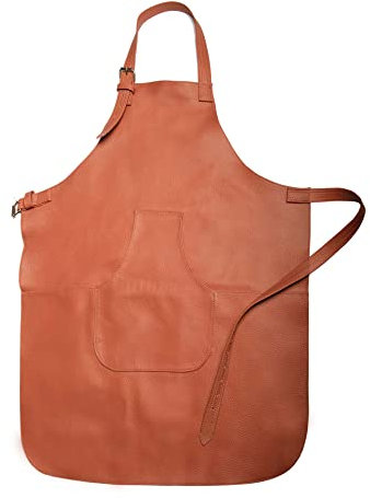 Hulara Leather Aprons For Men/Women Adjustable Straps With Pockets/Kitchen/Barber/Welding Apron Metal Working Tools And Equipment Leather Grilling Barista Apron Woodworking Apron For Men