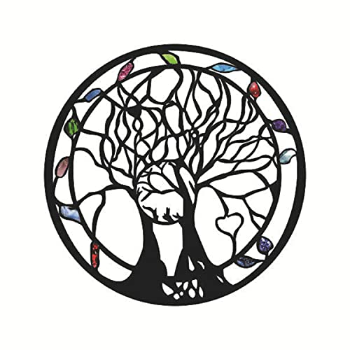 Arte de Pared De Metal, Cuadros Arbol de la Vida Decoracion Pared, Árbol De La Vida Decoración Pared, para Decoración del Hogar, Sala de Estar, Dormitorio, Cocina, Cafetería, Oficina, 25*25 cm