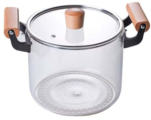 THEGA Pentola per Zuppa - Pentola per Zuppa di Pesce, Pentola di Vetro di Calore, Pentole per La Pasta, Pentola Ad Alto Borosilicato Resistente al Calore Pentola Zuppa Pentola Stufato
