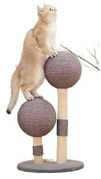 PEVSCO Klettergerüst für Katzen Kratzbrett for Katzen, vertikaler Kratzbaum aus Holz, Katzenkratzball lässt keinen Schmutz Fallen Katze Kletterbaum (Color : Grigio)