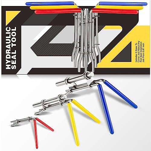 Greluma Strumenti per l'installazione di guarnizioni idrauliche, Kit guarnizioni riparazione pistone cilindro, Kit asta U-Cup Set di attrezzi per l'installazione di Twistor aggiornato (3 pezzi)