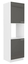 Kuechen-preisbombe Küchen Hochschrank 60 cm Lara Grau Hochglanz Küchenzeile Küchenblock Küche