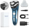 SweetLF (2025 Nuovo) Rasoio Elettrico Uomo,Regolabarba con Testine Rotanti 4D, Rasoio Ricaricabile Wet & Dry con Display LED, Rasatura Impermeabile IPX7 Blu Navy