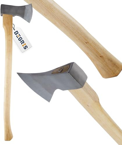 BEGRIS® Spaltaxt, Holzfäller Starker Axtkopf 1800g Holzstiel Holzhacken, Schneidwerkzeug 90x22x14 cm