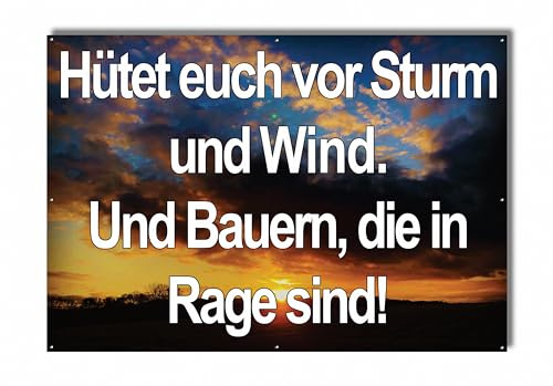 Protestbanner für Demo Landwirtschaft - Banner für Bauernprotest (Dunkle Wolken 1)