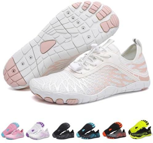 Hike Barefoot Shoes for Women Men with Wide Toe Box, Healthy & Non-Slip Breathable Barefoot Water Shoes Beach Pool Aqua Swim Surf Hiking Walking Shoes