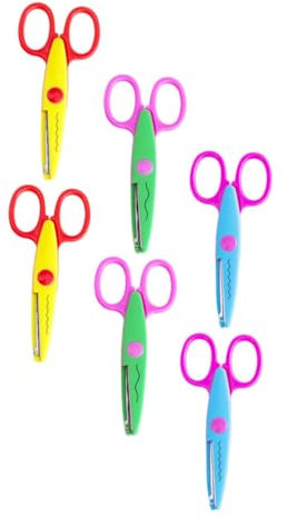 SEWOART 6st Papierschneideschere Selber Machen Spitzentrainingsschneider Kreative Spitzenschere Kreative Schere Sicherheitsschere Schulschere Student Karte Kind Abs Welle