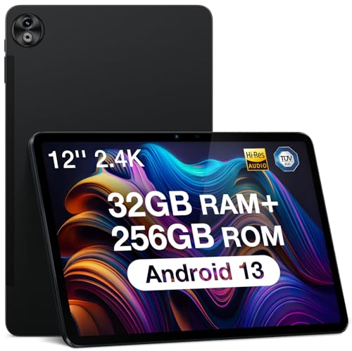 DOOGEE T20 Ultra Tablet 12 Zoll 32GB RAM 256GB ROM(2TB TF) Helio G99 Octa-Core Android 14, 10800mAh, 2.4K Display, 16MP+8MP Dual SIM, 4G LTE /5G WiFi/GMS/GPS/Widevine L1 Schwarz