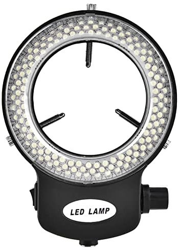 Ejoyous Microscopio con Luce Anulare a LED, Microscopio con Lampada Ad Anello per Fotocamera Regolabile 144 LED Illuminatore con Luce Ad Anello Sorgente Luminosa per Microscopio Stereo