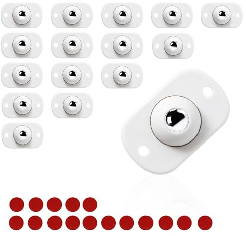 0XBIT Kugelrollen für Möbel, 16 Stücke Rollen für Küchengeräte, Um 360 Grad Drehbare Kugelrollen, Stumm und Glatt, Rollen für Kaffeemaschine, für Nachttische, Aufbewahrungsboxen, Haushaltsgeräte
