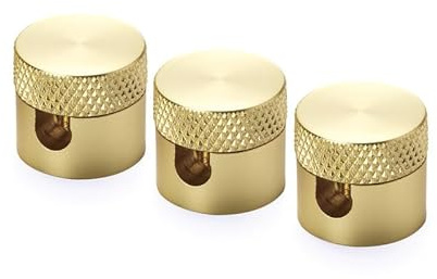 ORION LIGHTSTYLE Vägg- och takstift, 3 stycken, (Ø 19 mm), höjd 18 mm, kabelhållare som takfäste för textilkabel, mässing guld