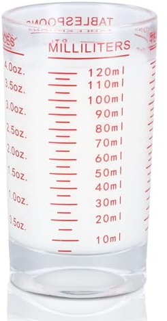 Dokeno Mini Verre Doseur 4OZ/120ML Verre Gradué avec Balance Gobelets Doseurs Robustes Mini Tasse de Mesure en Verre pour Cuisine Bar Vodka Cocktail Tequila