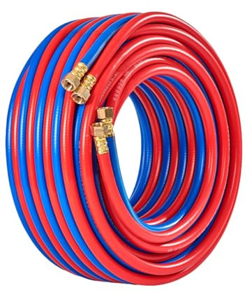 9.5m,Yiustldd Tuyau Oxygène-Acétylène, Tuyau Pour Chalumeau De Soudage Double Avec Raccord En Cuivre, Tuyau Industriel Antidéflagrant Pour Coupage Oxyacétylène-Oxygénothérapie De 8 Mm D'épaisseur