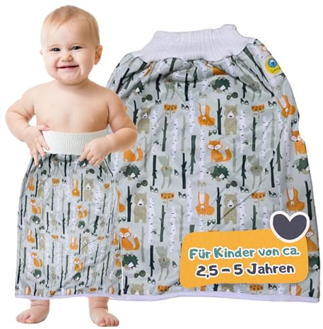 Lumina Windelrock - das Original, für Babys & Kinder ab 2,5 bis 6 Jahren | Stilvoller Auslaufschutz, Trainingshose & Überhose in der Nacht – Saugfähig & atmungsaktiv, waschbar, Größe 2, Forest Animals