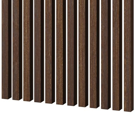 MEBANO. Wandpaneele Holz 12er-Set 240 x 3 cm Nussbaum, Lamellen aus MDF für die Wandmontage, Montage mit Montagekleber ohne Unterkonstruktion, Wanddeko Wohnzimmer