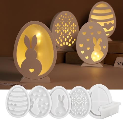 Silikonformen Gießformen Ostern, Silikonform Ostern Silikonform Hase Ostereier Gießformen Silikon Gießform Ostern Giessformen Silikon Gießform Hase Silikonform Osterhase Eier für Osterdeko 6 Stück
