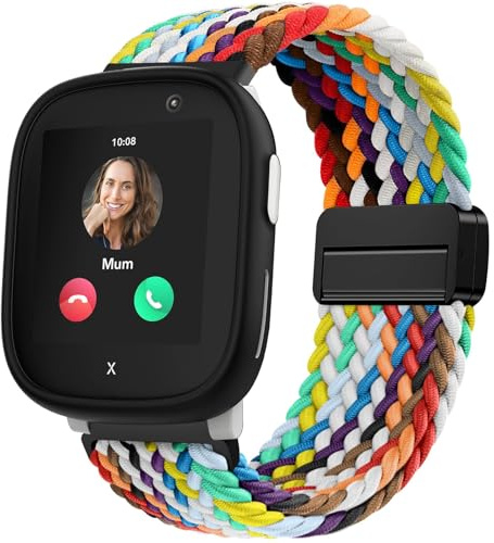 OUTPUTBT Magnetisch Armbänder 20mm für Xplora X6 Play/X 6/X6 Pro/XPLORA XMOVE/Sloth cloud H97/Anio 5/Anio 6/Gizmo/Gabb Watch 3/2/1 Armband Kinder Nylon Baumwolle Geflecht für Mädchen Jungen