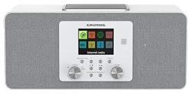 Grundig DTR 6100 2.1 DAB+ Web W All-In-One radio Internet e digitale, FM 2.1 radio con subwoofer, 28 W RMS, USB, Spotify Connect, funzione allarme, automatico addormentato, display a colori, bianco