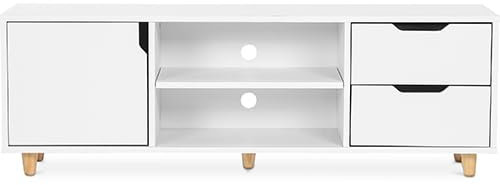 Iconik Interior Scandinavian Style Meuble TV en Bois - Design Scandinave - Waan Blanc
