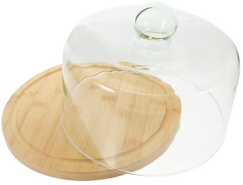 MOTHNUR 1 Set Kuchenglasabdeckung Tortenplatte Mit Kuppel Kuchenglocke Große Glocke Präsentation Kuchendekoration Tortenglocken Dekorative Gebäckanzeige Kuchenauslauf Set Holz