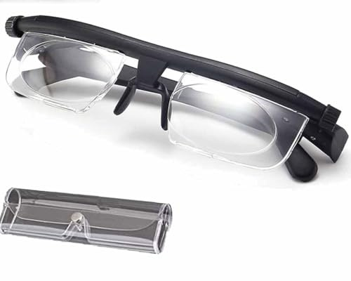 Nisone Einstellbare Fokusbrille Zifferblatt Nah- und Fernsicht, Zifferblatt Einstellbare Brille Lesebrille mit variablem Fokus, Unisex-Myopie-Brille für Männer und Damen (1 Stück)
