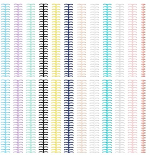 24 PCS Colorful Plastic Comb Binding Spines, 30 Rings Spiral Binding Coils, 2 Sizes Binding Rings for Teacher Student Business Notebook File Making (Multicolor)