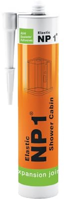NP1 Multi-Use Anti-Mould Silicone Sealant for Kitchen, Bath, Shower & Tiles - Waterproof, Long-Lasting, Low Odour, Sanitary, Mould Resistant, Paintable, Neutral-Cure Alkoxy - 290ml Clear Transparent