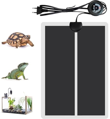 Geoyien Heizmatte Pflanzen, Wärmematte Pflanzen, Heizmatte Terrarium mit Thermostat, Kann Zeitlich Festgelegt Werden, 7 Temperaturanpassung, für Reptilien wie Eidechsen Verwendet (20W:42 * 28cm-A)
