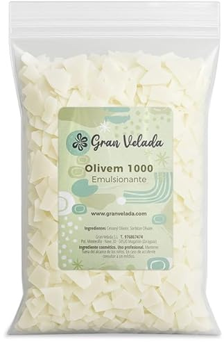 Gran Velada Olivem 1000 | Emulsionante Natural en Escamas para Cremas, Sérums y Cosmética DIY | Derivado del Aceite de Oliva | Libre de PEG | Autoemulsionante Agua-Aceite | 100 g