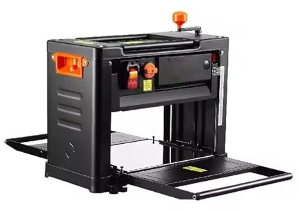 Electric Thickness Planer Benchtop Wood Planer with Three Blades and Two Speeds for DIY Woodworking Planing